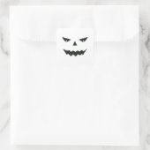 Evil Spooky Pumpkin Face Jack O' Lantern Halloween Quadratischer Aufkleber (Tasche)