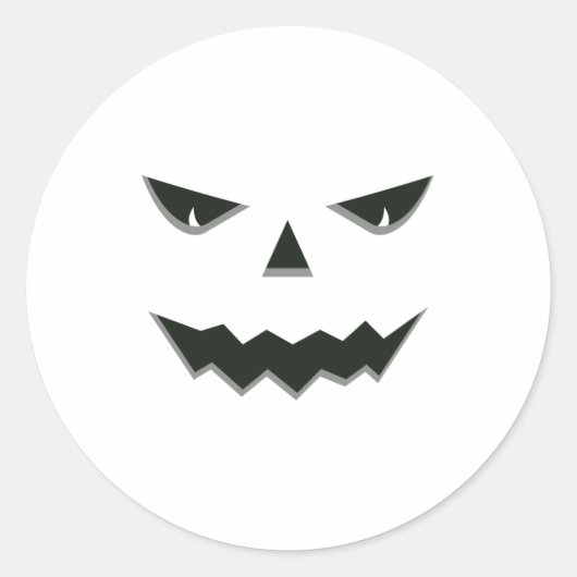 Evil Spooky Pumpkin Face Jack O' Lantern Halloween Runder Aufkleber (Vorderseite)