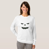 Evil Spooky Pumpkin Face Jack O' Lantern Halloween T-Shirt (Vorne ganz)