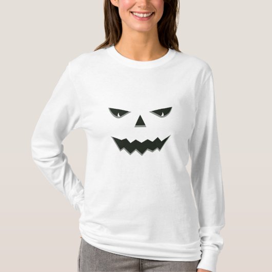 Evil Spooky Pumpkin Face Jack O' Lantern Halloween T-Shirt (Vorderseite)