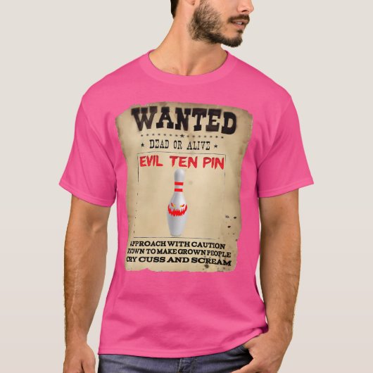 Evil Ten Button 10 Funny Bowling T-Shirt (Vorderseite)