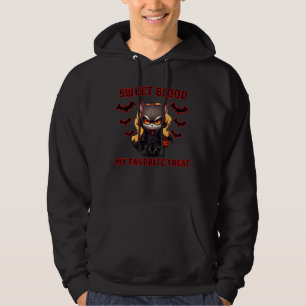 Evil Vampire Cat Halloween Pumpkin Bat Spooky Nigh Hoodie