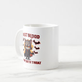 Evil Vampire Cat Halloween Pumpkin Bat Spooky Nigh Kaffeetasse (Vorderseite Links)