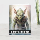 Evil Wicked Fantasy Goblin Happy Birthday Karte (Vorderseite)