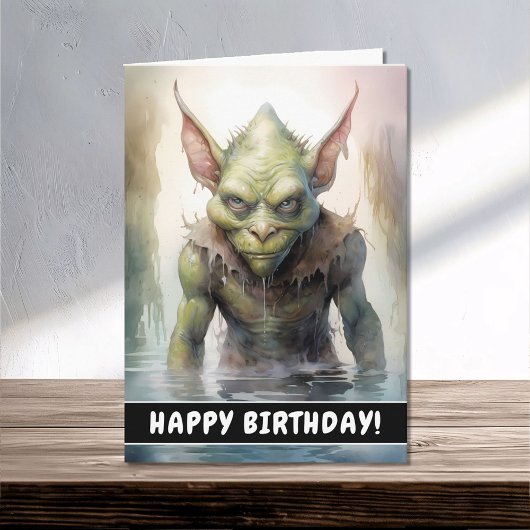 Evil Wicked Fantasy Goblin Happy Birthday Karte