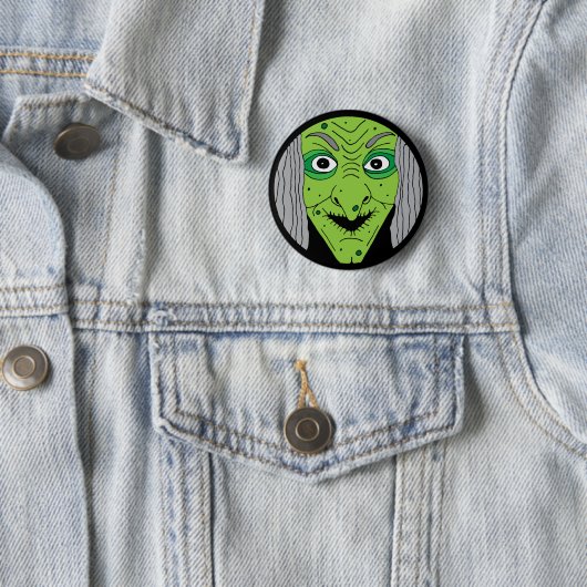 Evil Wicked Hexenkopf Kids Halloween Button (Beispiel)