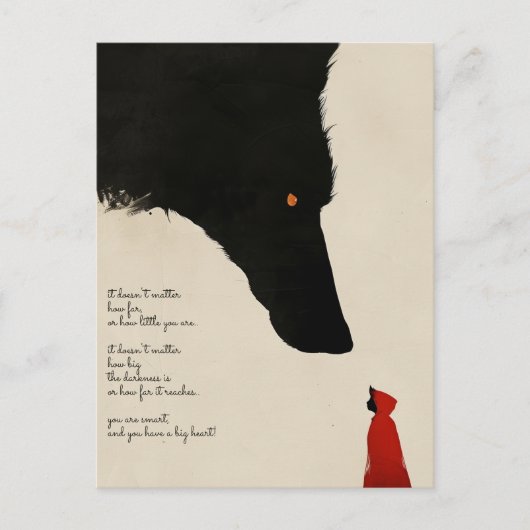 Evil Wolf und die kleine rote Reithose Postkarte (Vorderseite)