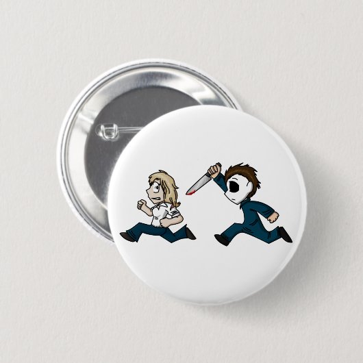 Evilontwolegs.com-Karikaturen Button (Vorne & Hinten)