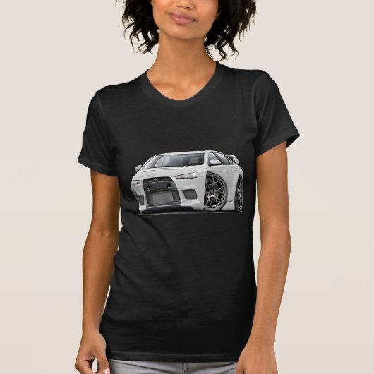Evo Weiß-Auto T-Shirt (Vorderseite)