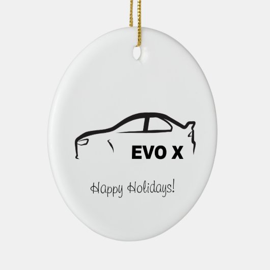 EVO X Bllack Silhouette-Logo Keramik Ornament (Rechts)