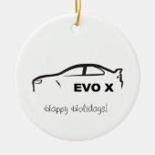 EVO X Bllack Silhouette-Logo Keramik Ornament (Vorne)
