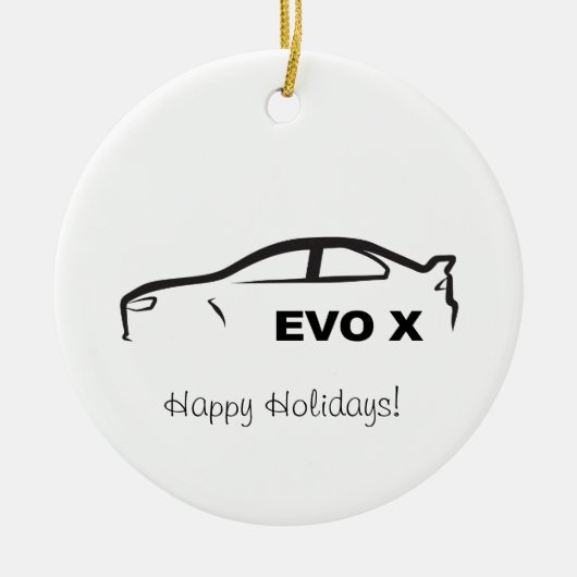 EVO X Bllack Silhouette-Logo Keramik Ornament (Vorne)