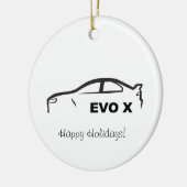 EVO X Bllack Silhouette-Logo Keramik Ornament (Links)