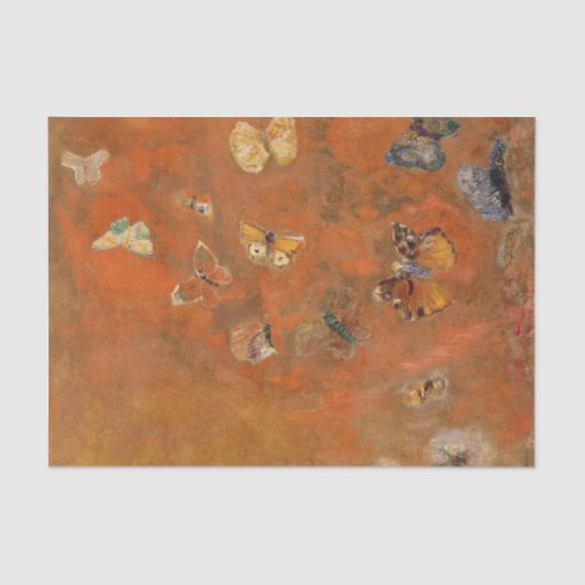 Evocation of Butterflies by Odilon Redon Seidenpapier (Vorderseite)