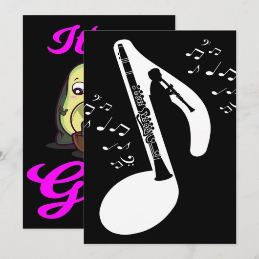 evocative clarinet feiertagskarte (Vorne/Hinten)