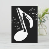 evocative clarinet feiertagskarte (Stehend Vorderseite)