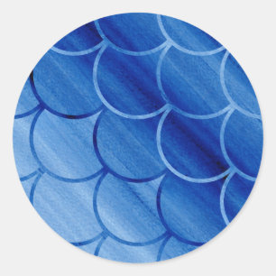 Evocative Painted Blue Scale Muster Stickers
