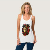 Evoke Gothic Splendor: Ink-Punk-Glamour Tank Top (Vorderseite Vollansicht)