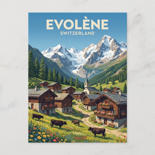 Evolène Schweiz Postkarte (Vorderseite)