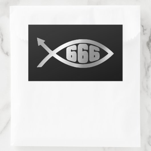 Evolution - 666 rechteckiger aufkleber (Tasche)