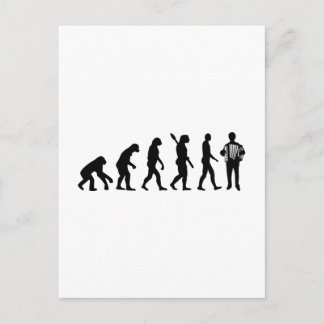 Evolution Accordion Spieler Postkarte