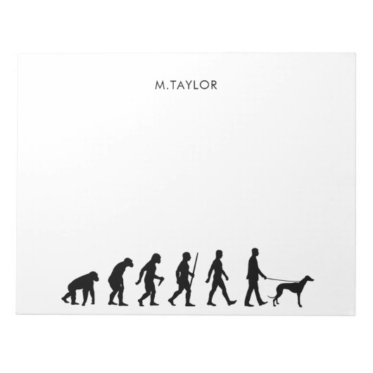 Evolution an den Greyhound-Eigentümer Notizblock (Vorderseite)