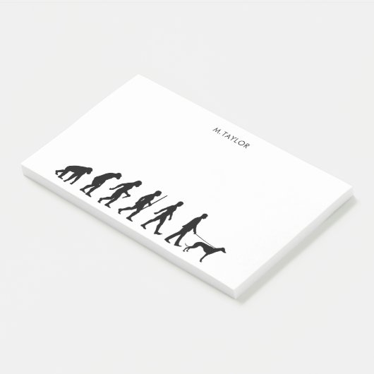 Evolution an Greyhound-Eigentümer Post-it Klebezettel (angewinkelt)