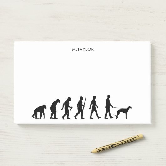 Evolution an Greyhound-Eigentümer Post-it Klebezettel (Auf Schreibtisch)