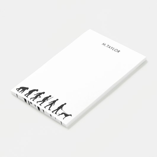 Evolution an Greyhound-Eigentümer Post-it Klebezettel (angewinkelt)