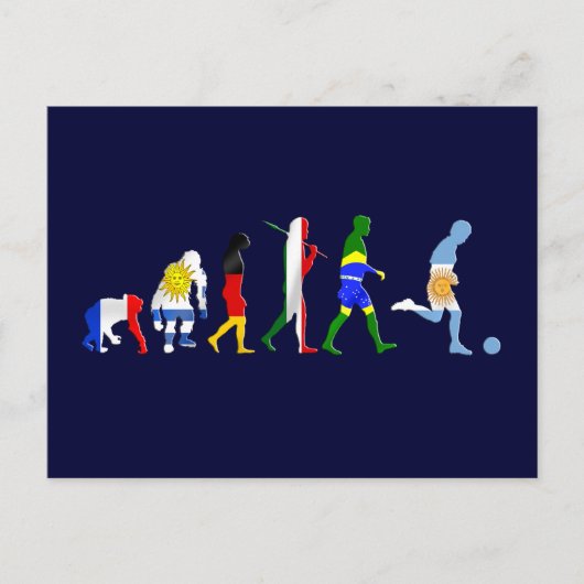 Evolution Argentiniens Fußball-Futbol Postkarte (Vorderseite)