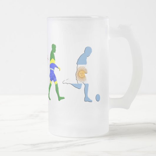 Evolution argentinischen Fußball Argentinien Mattglas Bierglas (Rechts)