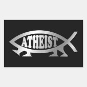 Evolution - Atheist Rechteckiger Aufkleber (Vorderseite)