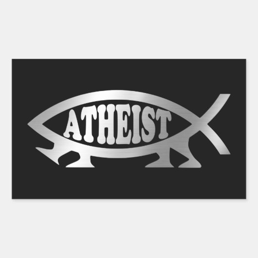 Evolution - Atheist Rechteckiger Aufkleber (Vorderseite)