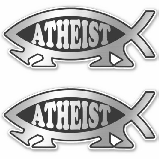 Evolution - Atheist x 2 Aufkleber (Vorderseite)