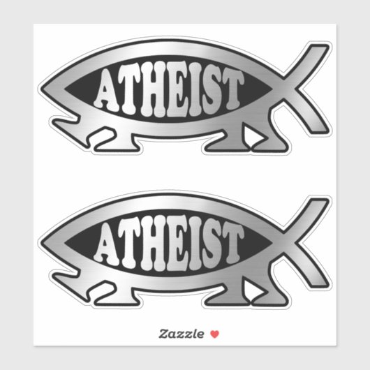 Evolution - Atheist x 2 Aufkleber (Blatt)