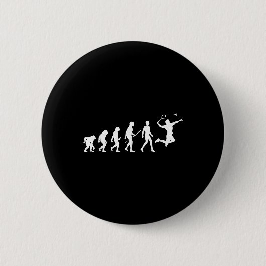 Evolution Badminton-Geschenk für Badminton-Spieler Button (Vorderseite)