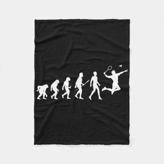 Evolution Badminton Geschenk für Badminton Spieler Fleecedecke (Vorderseite)
