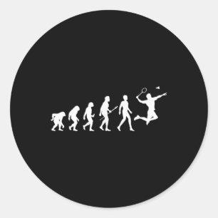 Evolution Badminton-Geschenk für Badminton-Spieler Runder Aufkleber