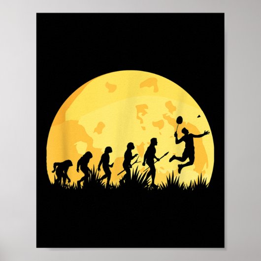 Evolution Badminton Helles Badminton-Spieler-Gesch Poster (Vorne)