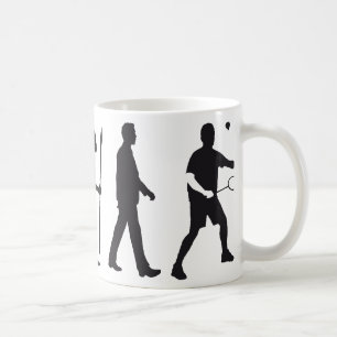 evolution badminton kaffeetasse