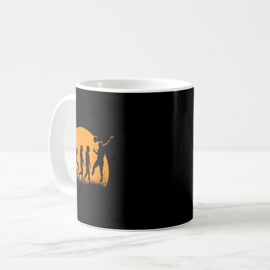 Evolution Badminton Player _ Racket Shuttle Kaffeetasse (Vorderseite Links)