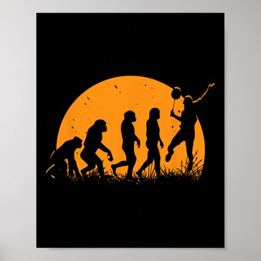 Evolution Badminton Player Racket Shuttle Poster (Vorne)