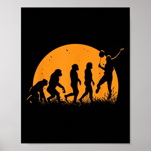 Evolution Badminton Player _ Racket Shuttle Poster (Vorne)