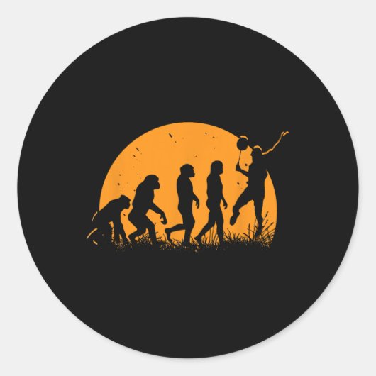 Evolution Badminton Player Racket Shuttle Runder Aufkleber (Vorderseite)