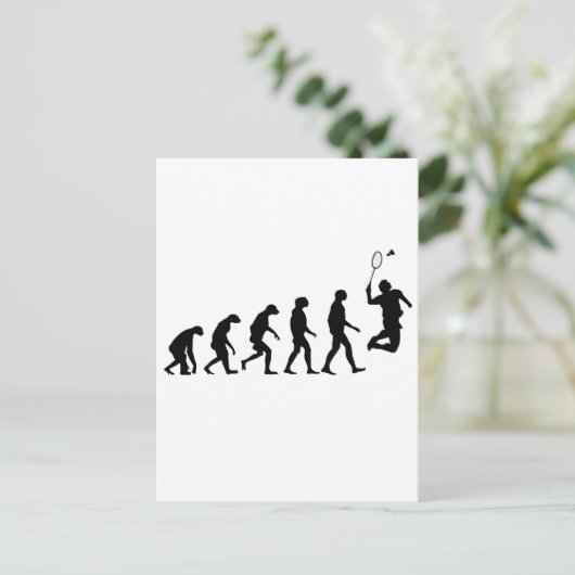 Evolution Badminton Postkarte (Stehend Vorderseite)