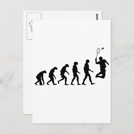 Evolution Badminton Postkarte (Vorne/Hinten)