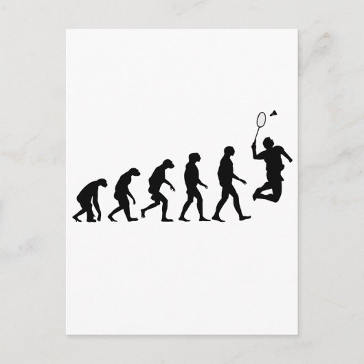 Evolution Badminton Postkarte (Vorderseite)