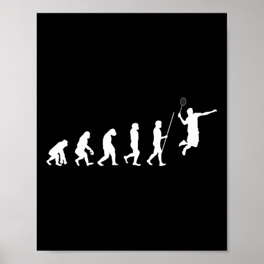 Evolution Badminton Shuttle Badminton Player Gesch Poster (Vorne)