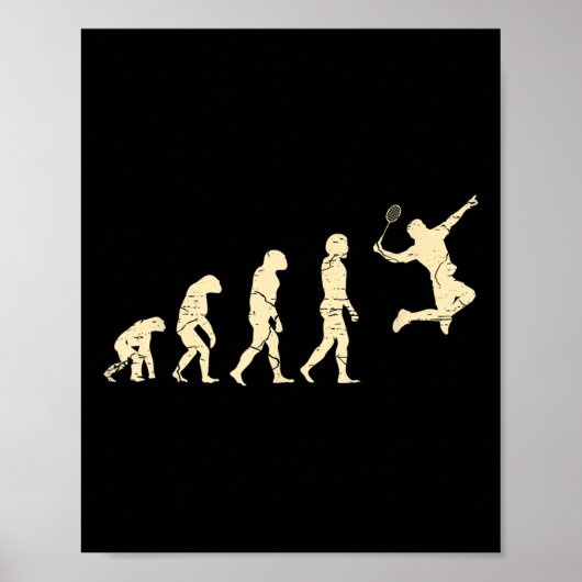 Evolution Badminton Spieler Shuttlecock Schläger Poster (Vorne)