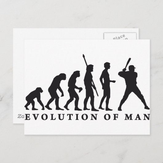 Evolution-Baseball Postkarte (Vorne/Hinten)